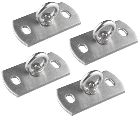 4er-Set Sonnensegel Ankerplatte aus V2A Edelstahl (ohne Verankerung) | 120×60 mm Wandhalterung V2A – Made in Germany: ohne Befestigungsmaterial – ideal für vorhandene/eigene Verankerungen
