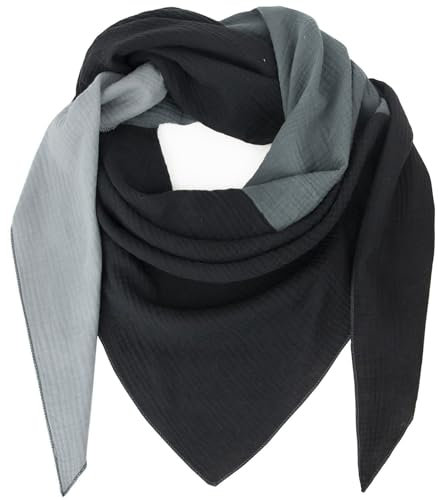 Glamexx24 Damen XXL Schal Dreieckschal Dreieckstuch Halstuch musselin Schal Poncho viele Farbkombinationen aus Baumwolle made in italy