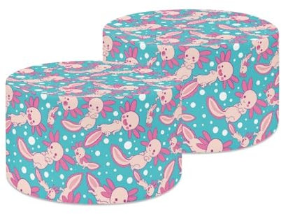 Poceacles Niedlicher Axolotl Lampenschirm und Staubschutz, 2 Stück, für Tischlampe, Stehlampe, 34,5 x 21,1 cm, mittlere Lampenschirme, UNO Fitter Seaside Village, dekorativer Lampenschirm