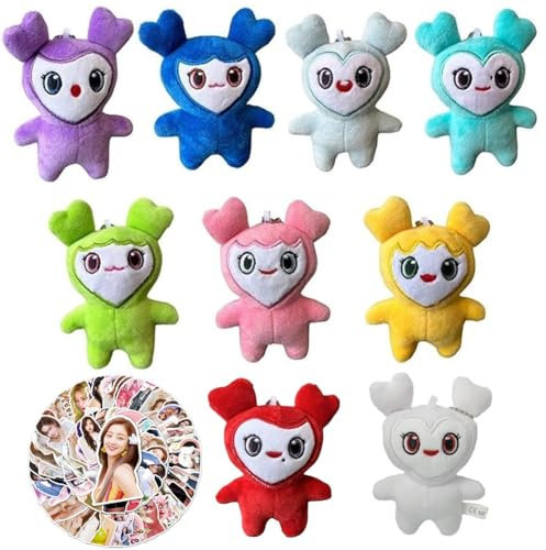 Yezelend 9 Stück Koreanische Plüschpuppe Twice Momo, Plüschspielzeug, Geschenke für Kinder und Erwachsene