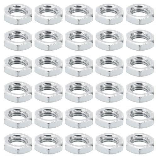 PATIKIL M8x1.0 Acero Hexagonales Tuercas, 60 Paquete Métrico Rosca Galvanizado Acabado Herraje Tuercas Tornillo Perno Sujetadores para Lámparas Maquinaria Reparación 4mm Altura