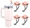 4pcs Cowgirl Hat Straw Covers for 7-10mm Reusable Straws, Cowboy Hat Straw Topper Decorative Straw Caps Silicone Straw Covers Accessories for Stanley Cup (Pink)