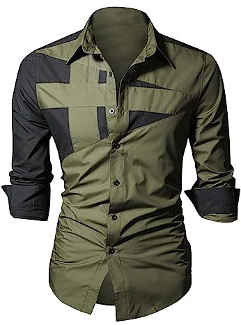 Cocila Formal Shirts for Men Personalized Fashion Lapel Button Up Long Sleeve Shirt Mens Short Multipack Cycling T Fancy Dress