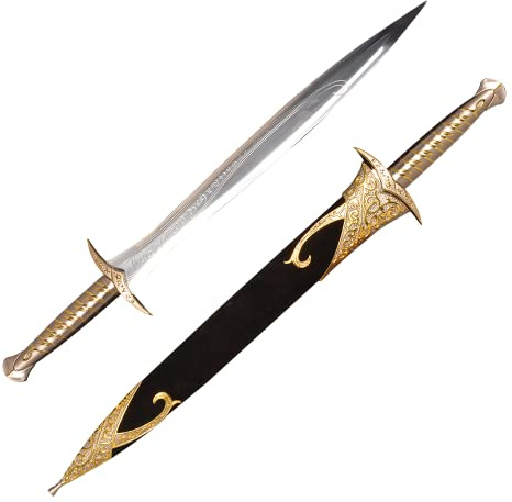 Claymeur 62,5 cm Edelstahl Elben Schwert Schwarz, lange Version | für Cosplay, Kollektion