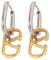 Hanaoops Ohrringe Creolen mit Anhänger für Damen Doppel Ring Oval Huggie Hoop Ohrringe Hypoallergene V Geometrische Hängeohrringe Gold-Silber Buchstabe V Hängend Ohrringe Schmuck (Silber&Gold)