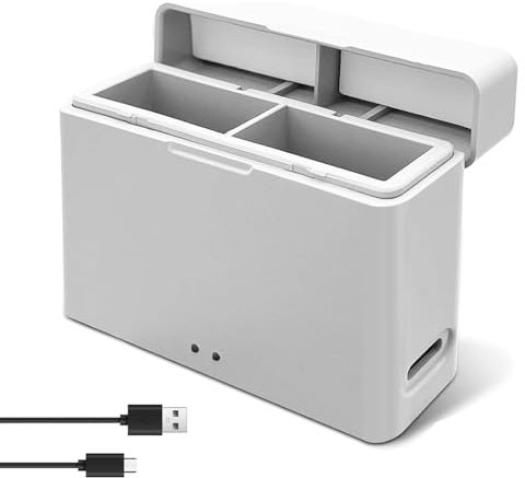 Prodrocam Akku Ladegeräte für DJI Action 3/4 Action Kamera Dual-Ports Schnelllade Hub Ladehub, Unterstützt 2 Akkus (Ladegerät für Action 4/3)