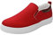 Generisch Scarpe da uomo in tessuto senza lacci, scarpe in tela, da uomo, con suola piatta, comode, antiscivolo, per il tempo libero, tinta unita, con plateau, Colore: rosso, 42 EU