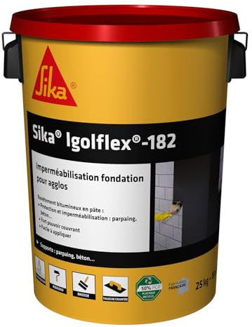 SIKA - Revêtement bitumineux en pâte - Sika Igolflex-182 - Noir - 25kg