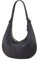 DONNAIN Borsa hobo da donna in vera pelle pieno fiore, borsa a mano a mezzaluna con tracolla larga, nero