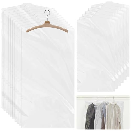 TNOMSNO 50 Pièces Housses à Vêtements, 60x120cm Housse Vetements à Suspendre Transparent, Housse Vetement en Plastique pour Chemises Blazers Robes