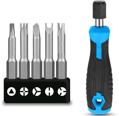 Lcyen 5-Teiliges Spezial-Förmige Schraubendreher Set, Dreieck Schraubendreher, 50mm Speziell Geformtes Schraubendreher-Set, U-Form Y-Typ Innen Kreuz Dreipunkt Schraubendreher Bit mit Handgriff