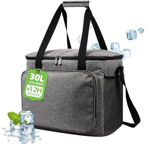 Auveir Kühltasche 30L für Essen & Getränke - Isolierte Thermotasche auslaufsicher & wasserdicht - Frühstückstasche, Picknick Lunchtasche, Thermo Tasche, Isoliertasche für Lebensmitteltransport