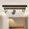 meoaow Deckenstrahler 3 Flammig LED Deckenleuchte: Schwarz GU10 Deckenspots Schwenkbar Küchenlampe Flur Strahler 15W Warmweiß Deckenlampe Modern 42CM für Küche Büro Wohnzimmer Schlafzimmer, Ohne Birne