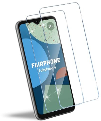 HidWee Schutzfolie Kompatibel mit Fairphone 4 5G für Panzerglas, 2 Stück 9H Härte Schutzglas, Anti-Kratzen Displayschutzfolie, Anti-Bläschen Panzer Schutz Glas, HD Clear Displayschutz
