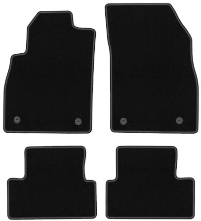 Velours-Fußmatten passend für Opel Astra J 2009-2015, Schwarz, Basic | passend für Schrägheck/Limousine/Kombi/Sports Tourer; dünner Velours-Teppich (Polypropylen), ca. 4 mm