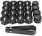 XIELBIS 20 Pcs 17mm Wheel Nut Covers with Removal Tool - Bolt Caps Hub Screw Cover including 16 Standard Ones 4 Locking Ones,And Removal Tool, Universal Fit for Most Car Models(Black)