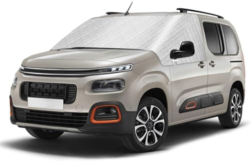 Opaltool Pare-Soleil de Fenêtre Avant pour Citroen Berlingo 2018-2025, Housse Extérieure pour Pare-Brise de Voiture Argentée