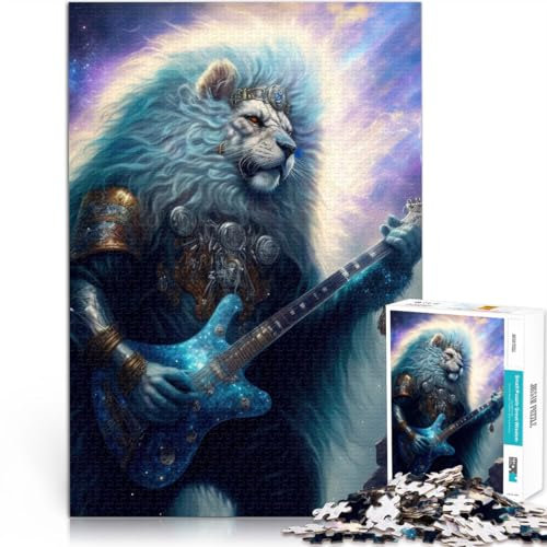 Puzzle für Erwachsene 1000 Teile Lion Rockstar Aus Karton，ab 14 Jahren Anspruchsvolles Spiel und Familienspiel Einzigartige Wohndekorationen und Geschenke。Größe：38x52cm/14.9x20.4Zoll