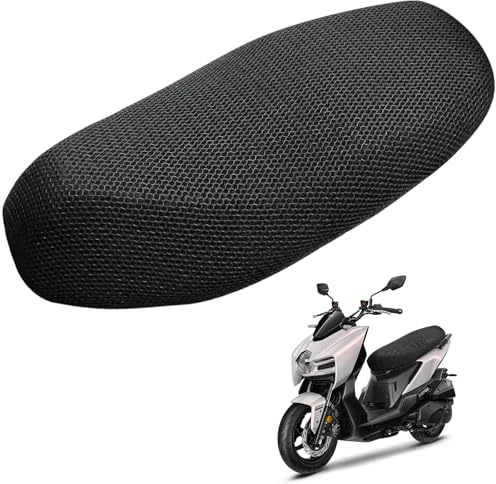 Qaestuan 3D Waben Mesh Motorradsitzabdeckung, 75 x 60cm Atmungsaktiver Motorradsitzbezug, Universal Motorrad Sitzbezug, Geeignet für Sonnenschutz Sitznetze für Motorräder und Elektrofahrzeuge