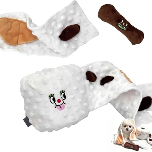 Kukyller Dog Snuffle Toy, Simulation Toilet Paper Pet Toy Toilet Paper Plush Toy Plushie Interactive Puzzle Toy Dog Chew Toys Tissue Roll Design Interactive Puppy Toy for Pet