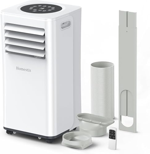Klimaanlage Mobil 7000 BTU, Mobile Klimaanlage 4-in-1, Kühlung, Entfeuchtung und 2-Stufiger Belüftung, Mobiles Klimagerät mit Abluftschlauch, Digitalanzeige, 24h-Timer, Kühlfläche bis zu 88 m³(25㎡)