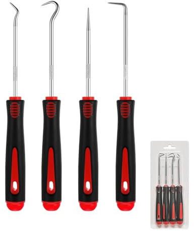 CULEB 4 Piezas Púas y Ganchos de Precisión, gancho de precisión universal para anillos de aceite, junta tórica, herramienta de desmontaje de mangueras de coche, herramienta(16,6 cm)
