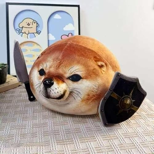 JORCEDI Internet-Prominente Dackel Hund Kuscheltier Mein Schwert Und Schild Weiches Stofftier PlüSchhund, Kuscheltier FüR Hunde FüR Kinder & Erwachsene, Hundkissen Spielzeug Geschenk (35cm)