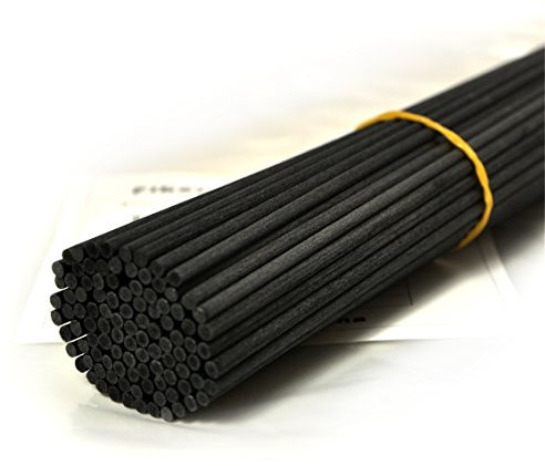 100 Stück Fasern stäbchen Reed Diffusor Stöcke Reed Sticks ätherisches Öl Aroma Diffusor Stöcke (30cm*3mm, Schwarz)