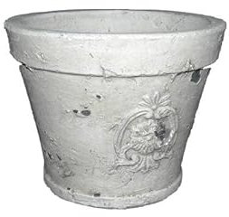 L'Héritier Du Temps Moyen Cache Pot ou Jardinière Façon Poterie Ancienne en Terre Cuite Ton Pierre 13,5x13,5x17cm