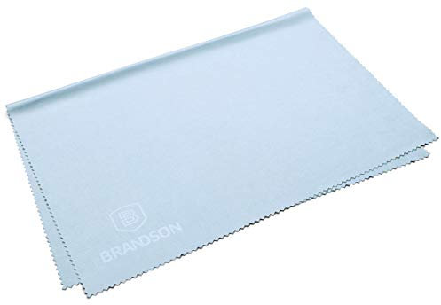 BRANDSON Brillenputztuch XXL (40x30 cm, hellblau) Brillen Mikrofasertuch groß, waschbar - Mikrofaser Brillentuch, Reinigungstücher für Brille Handy Display etc.