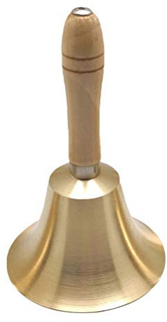 YeahiBaby Handglocke Metall Tischglocke mit Holzgriff Service Bell Tischklingel mit Holzgriff 11cm