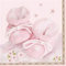 20 Servietten Kuschlige Schuhe auf rosa zur Babyparty, Taufe oder Kindergeburtstag für Mädchen 33x33cm