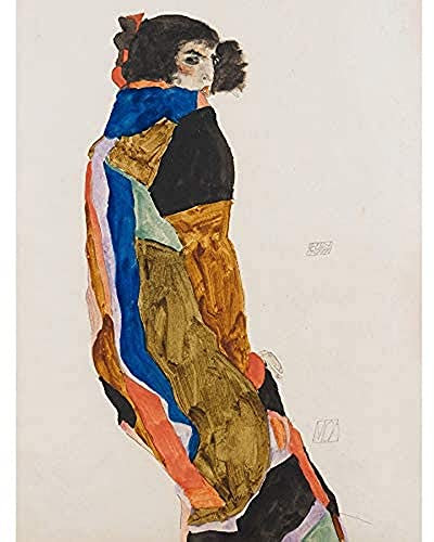 Egon Schiele Moa Tänzerin Kunstdruck auf Leinwand, Premium-Wanddekoration, Poster