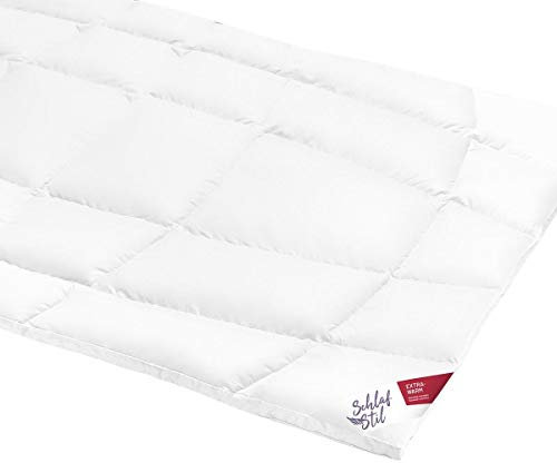SCHLAFSTIL Eiderdaunenbettdecke D1000, Extrawarm, 100% kanadische Eiderdaunen Größe 200x200