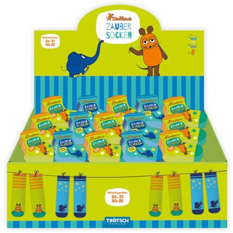 Zaubersocken Die Maus im Display: 2 Motive in den Größen 26-31/30-35