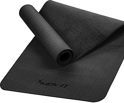 MOVIT Gymnastikmatte, Yogamatte, hautfreundlich und rutschfest, 190 x 100cm, Stärke 0,6cm, Grau