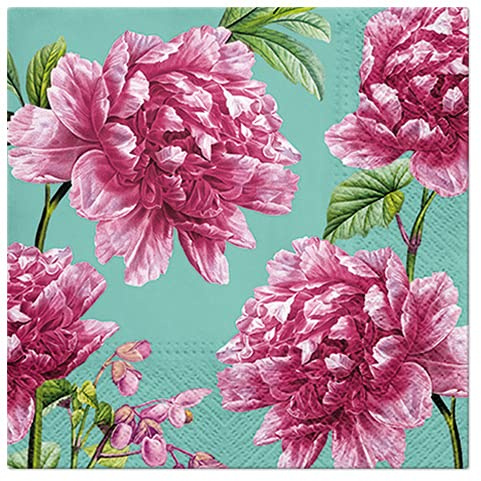20 Servietten Reine Pfingstrosen als Tischdeko für jede Jahreszeit und zum Basteln mit Serviettentechnik 33x33cm