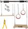 alles-meine.de GmbH 7 TLG. Turnschaukel Set Schaukel aus Holz & Ringe & Trapez & 2 Seile & Türreck - incl. Name/Kinderschaukel - Höhen verstellbar - Turngeräte - Holzschaukel..