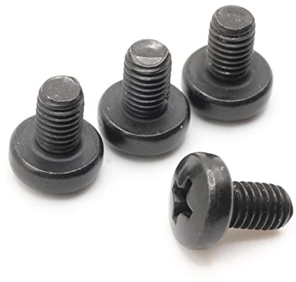 ReplacementScrews Rear License Plate Screws Compatible with Tesla Model 3 (M3) - Stainless Steel - Black Oxide - Medium Length (Pack of 4)