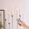 Eywamage White Short Flameless LED Taper Candles with Remote, 7 inch Flickering Real Wax Battery Candlesticks Set of 6