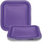 Unique 47036 Platos cuadrados de papel de 18 cm, morado neón, paquete de 16