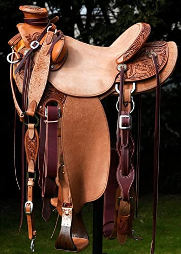 Wonderwish Wade Tree A Fork Premium Western Leder Roping Ranch Arbeit Reitsport Trail Pferd Sattel Zaumzeug Halfter Vorderzeug & Zügel