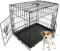 FoxHunter 24 24 Inch Pet Dog Puppy Cat Training Cage Crate Carrier Metal Folding With TWO Doors and Tray Small Black New FH-PT02