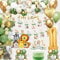 1 Geburtstag Junge Mädchen, Dschungel Geburtstagsdeko 1 Jahr Junge Mädchen mit Fotobanner, Jungle Balloon, Safari Deko 1. geburtstag Junge Mädchen Deko Wild One Geburtstag Deko