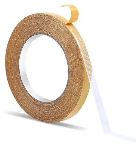 LUTER 1 roll Double Sided Tape Heavy Duty, 0.39inch x 66ft Super Sticky Clear Tape Fiberglass Mesh Tape Strong Wall Adhesive Tape Fabric Tape Double Sided for Home Office, No Residue