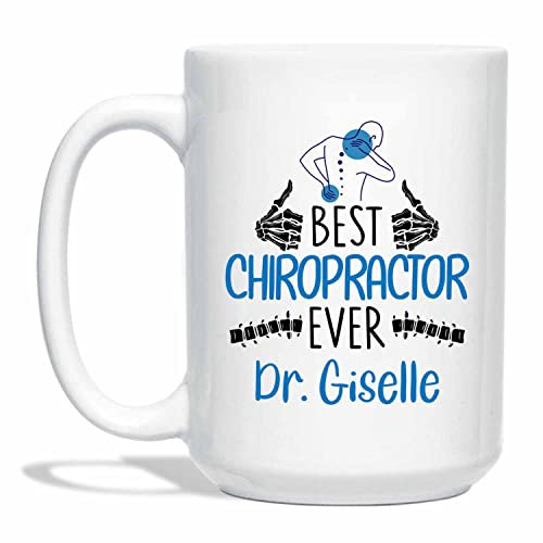 Personalized Custom Name Chiropractor White Teacup 11 Oz 15 Oz, Best Chiropractor Ever Coffee Mug, Customized Chiropractic Coffee Cup, Unique Chiropractor Mug, Doctor Nurse Cups, Best Chiro Ever Mugs
