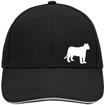 Huuraa Cappy Mütze Panther Silhouette Geschenk Black/Light Grey Panther Präsent