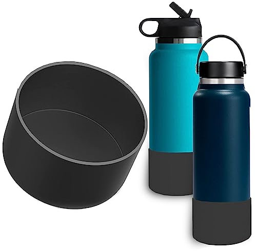 Protective Silicone Boot for Hydro Flask 32 oz 40 oz, Thermoflask, Iron Flask, and the 32-40 oz water bottles (bottom width 3.5-3.6), Black