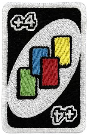 Urbanski Patch UNO Karte 4+ zum Aufbügeln 7,8 x 5,1 cm | Aufnäher Applikation Bügelbild
