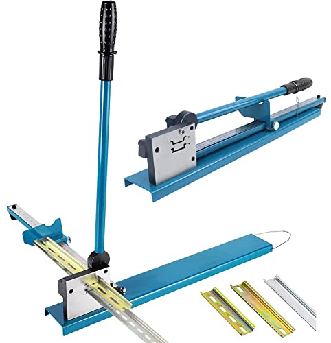 PiurUf Coupe-Rail Din, Coupe-Rail de Guidage Manuel, Outil de Coupe de Rail À Double Rainure Avec Règle de Mesure de 50 Cm,Hine de Découpe Pour Rail En Alliage D'Aluminium/Acier